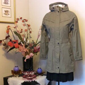 NWOT SIGNAL Women’s Long Hooded Jacket Gray Trench Coat Outerwear Size M 10